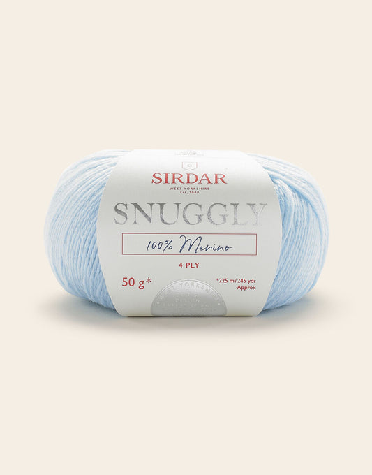 Ball of Sirdar Snuggly yarn on a white background