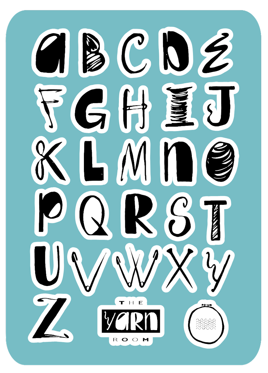 a-z mini letter stickers (set of 2)